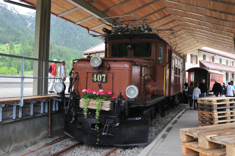 2019.06.11 RhB Ge 6-6 I 414 Albulabahn Krokodil Bahnfest Bergün (32)